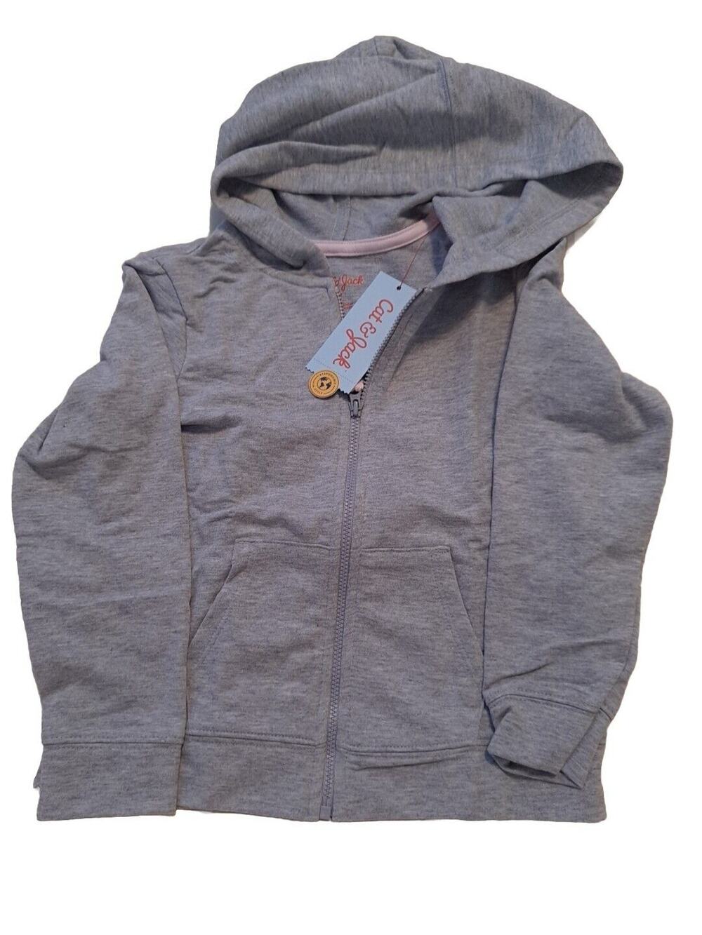 Girls 5T Cat & Jack Gray Pink Hoodie Full Zip Jacket NWT
